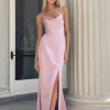 Gowns / Ballgowns | All Dresses<Bariano STEPHANIE COWL DRAPED SATIN GOWN B34D15L DUSTY PINK