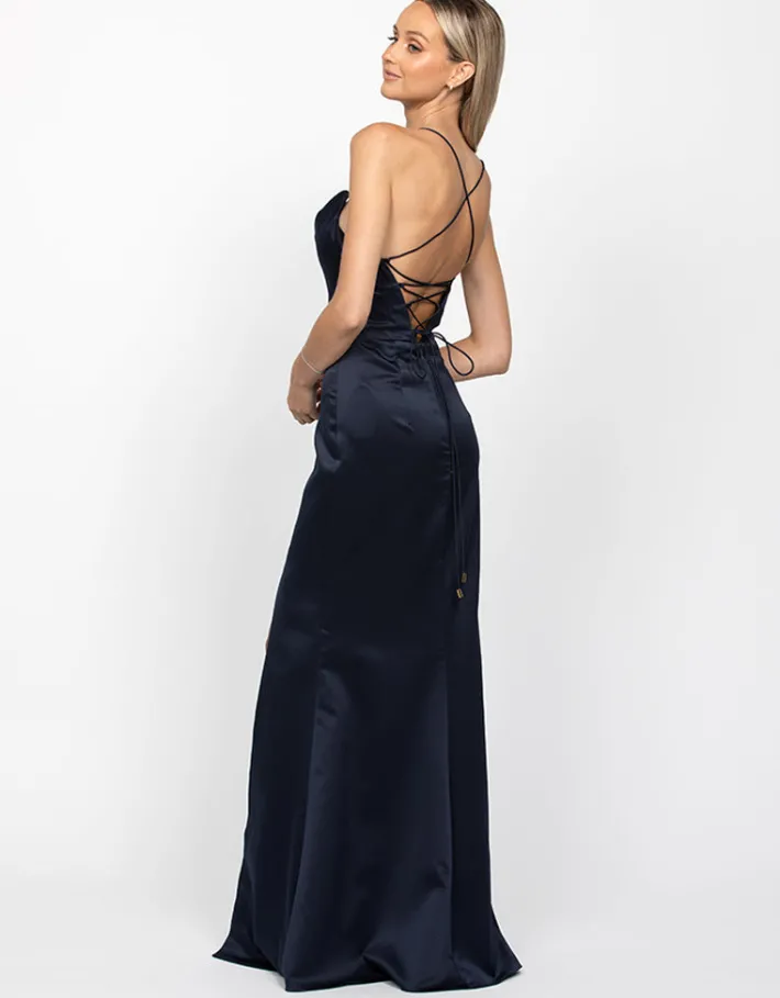 Gowns / Ballgowns | All Dresses<Bariano STEPHANIE COWL DRAPED SATIN GOWN B34D15L