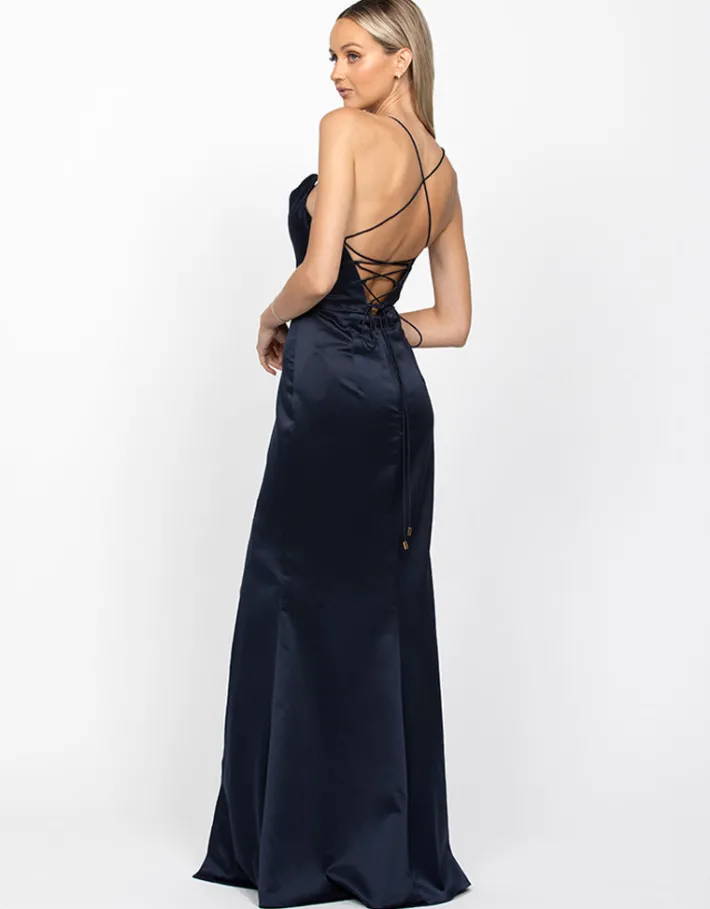 Gowns / Ballgowns | All Dresses<Bariano STEPHANIE COWL DRAPED SATIN GOWN B34D15L