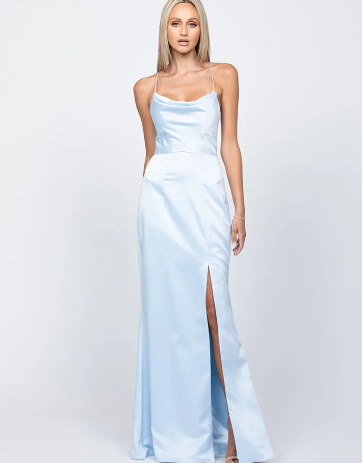 Gowns / Ballgowns | All Dresses<Bariano STEPHANIE COWL DRAPED SATIN GOWN B34D15L