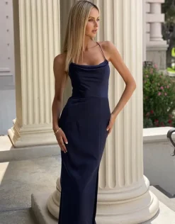 Gowns / Ballgowns | All Dresses<Bariano STEPHANIE COWL DRAPED SATIN GOWN B34D15L