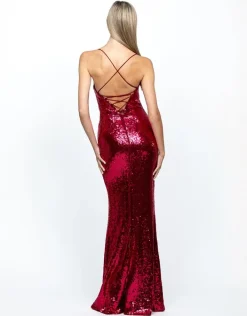 Gowns / Ballgowns | Maxi Dresses<Bariano STEPHANIE COWL DRAPED SEQUIN GOWN B34D15LSE
