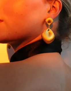 Jewellery<Bariano SUNSET SEASHELL DROP EARRINGS GOLD