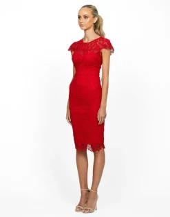 Midi Dresses | All Dresses<Bariano TAMARA CAP SLEEVE FITTED MIDI BL55D11S
