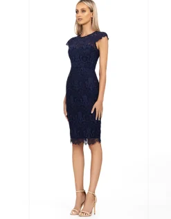 Midi Dresses | All Dresses<Bariano TAMARA CAP SLEEVE FITTED MIDI BL55D11S