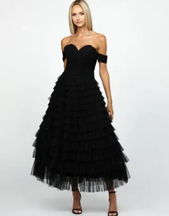 Formal / Prom Dresses | Midi Dresses<Bariano THEODORA OFF SHOULDER TEA LENGTH MIDI B64D16S