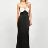 Formal / Prom Dresses | Maxi Dresses<Bariano TONAIYA DRAPED GOWN B73D20L BLACK/WHITE