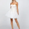 Mini Dresses | All Dresses<Bariano VANESSA APPLIQUED CORSET MINI B71D25S WHITE/NUDE