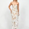 Maxi Dresses | All Dresses<Bariano VOLLY SWEETHEART FLORAL MIDAXI B73D52L WHITE/NUDE