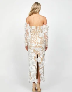 Maxi Dresses | All Dresses<Bariano VOLLY SWEETHEART FLORAL MIDAXI B73D52L WHITE/NUDE