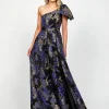 Gowns / Ballgowns | All Dresses<Bariano WENDY ONE SHOULDER GOWN B73D26L NAVY/GOLD