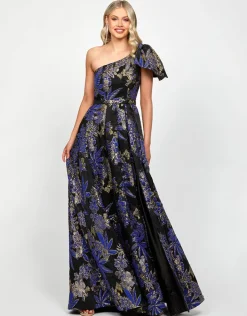 Gowns / Ballgowns | All Dresses<Bariano WENDY ONE SHOULDER GOWN B73D26L NAVY/GOLD