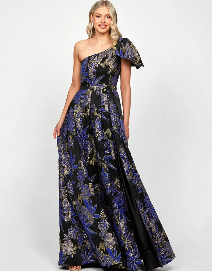 Gowns / Ballgowns | All Dresses<Bariano WENDY ONE SHOULDER GOWN B73D26L NAVY/GOLD