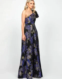Gowns / Ballgowns | All Dresses<Bariano WENDY ONE SHOULDER GOWN B73D26L NAVY/GOLD