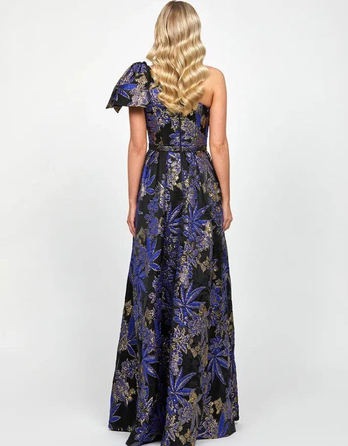 Gowns / Ballgowns | All Dresses<Bariano WENDY ONE SHOULDER GOWN B73D26L NAVY/GOLD