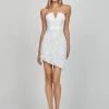 Mini Dresses | All Dresses<Bariano XANTHE STRAPLESS ASYMMETRIC MINI BL62D11S WHITE