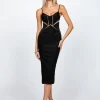Formal / Prom Dresses | Midi Dresses<Bariano YVES CUT OUT BODYCON MIDI BL72D67S BLACK/NUDE