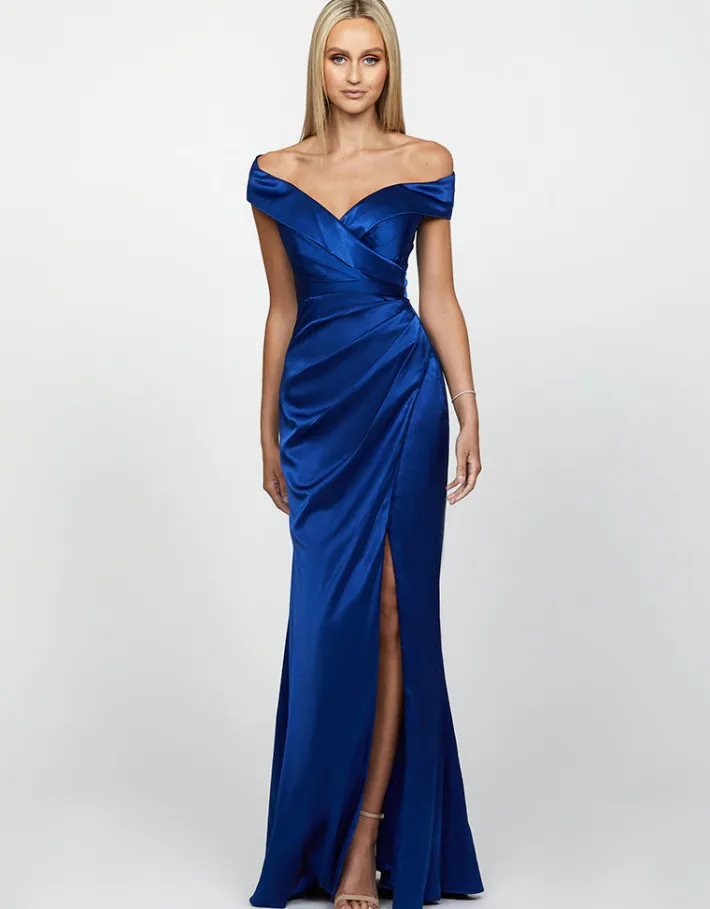 Formal / Prom Dresses | Gowns / Ballgowns<Bariano YVONNE OFF SHOULDER GOWN B54D10L ROYAL BLUE