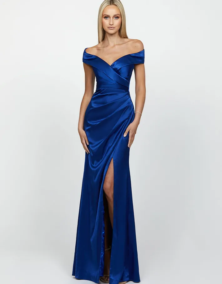 Formal / Prom Dresses | Gowns / Ballgowns<Bariano YVONNE OFF SHOULDER GOWN B54D10L ROYAL BLUE