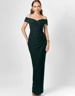Formal / Prom Dresses | Maxi Dresses<Bariano ZIMI OFF SHOULDER MAXI BL75D02L EMERALD