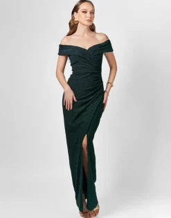 Formal / Prom Dresses | Maxi Dresses<Bariano ZIMI OFF SHOULDER MAXI BL75D02L EMERALD