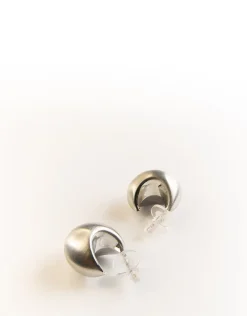 Jewellery<Bariano ZOE CRESCENT MOON EARRINGS SILVER