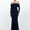 Formal / Prom Dresses | Maxi Dresses<Bariano ZOLA OFF SHOULDER GOWN B73D33LNT NAVY