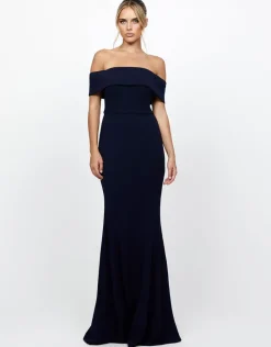Formal / Prom Dresses | Maxi Dresses<Bariano ZOLA OFF SHOULDER GOWN B73D33LNT NAVY