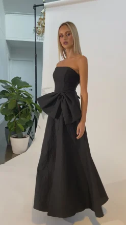 Formal / Prom Dresses | Gowns / Ballgowns<Bariano ZUZANNA STRAPLESS BOW MAXI BL71D04L BLACK